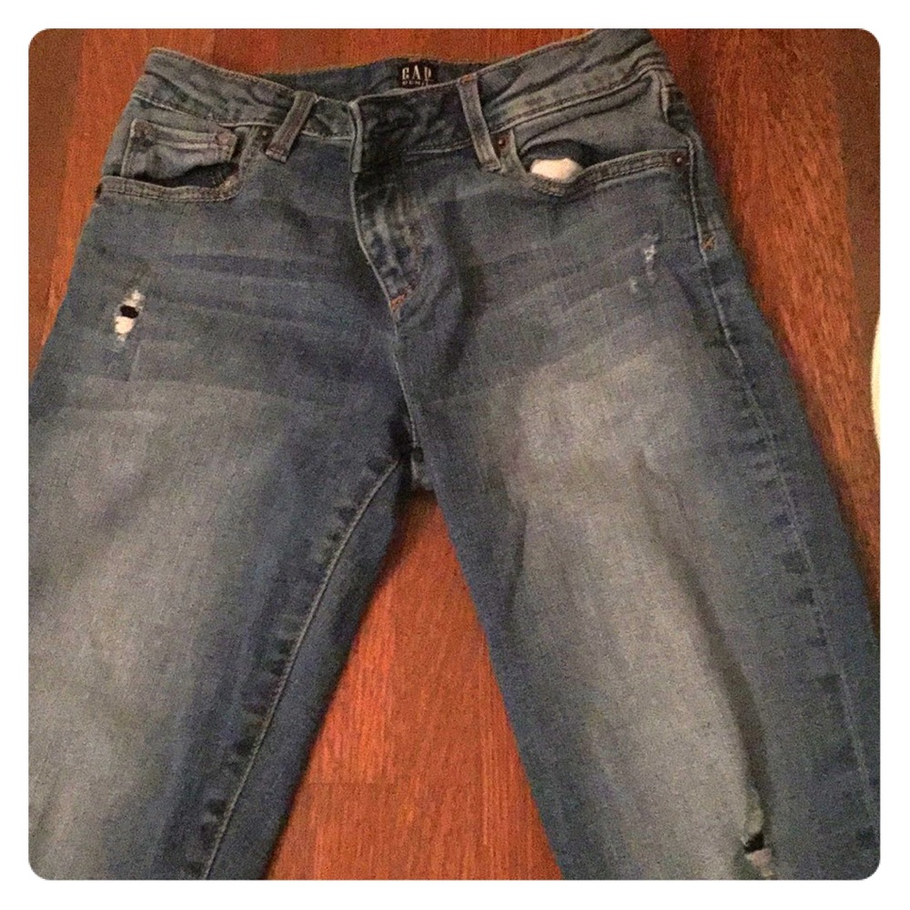 Gap kids stretch super skinny ripped jeans